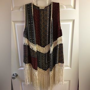 Dreamers Woman’s Boho Festival Western Vest Kimono Size L